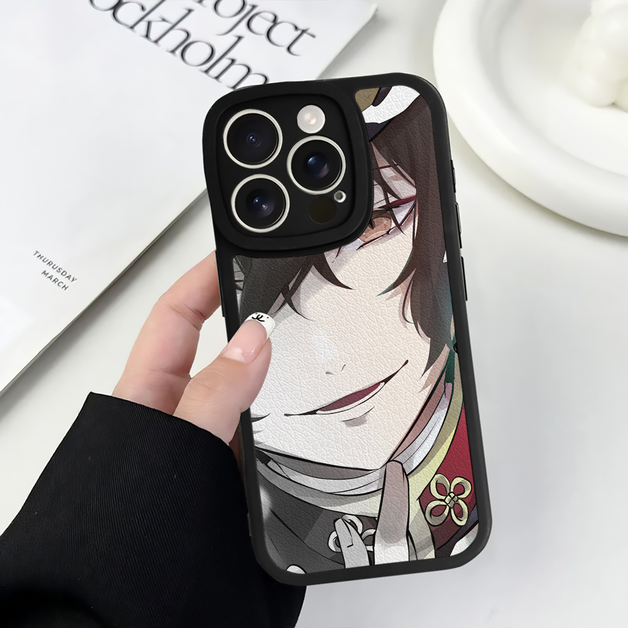 （画像用） 文豪ストレイドッグス Bungo Stray Dogs 【iPhone 16シリーズ対応】シリコンスマホケース（レザー調） 材質：シリコン